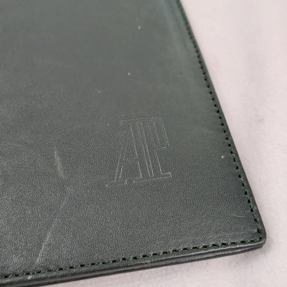 Audemars Piguet Leather Portfolio Notepad Holder Green Suede Interior Logo